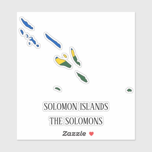 ソロモン諸島国魅力的国国旗の地図 シール (シート)
