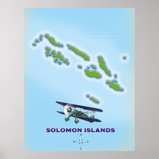 ソロモン諸島地図 ポスター (正面)