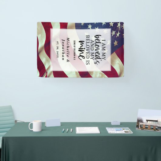 ソロモン・バイブルの歌アメリカ国旗結婚愛国心 横断幕 (トレードショー)