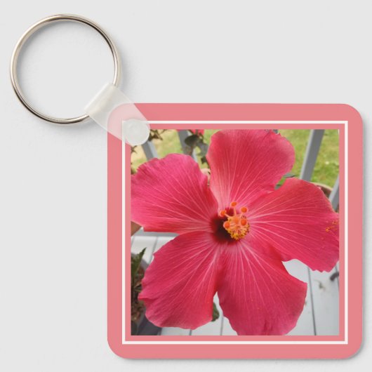 ソロモン・バイブル詩のピンクの花歌の写真 キーホルダー (正面)