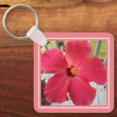 ソロモン・バイブル詩のピンクの花歌の写真 キーホルダー (正面)