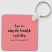 ソロモン・バイブル詩のピンクの花歌の写真 キーホルダー (裏面)