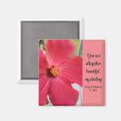 ソロモン・バイブル詩のピンクの花歌の写真 マグネット (正面/裏面)