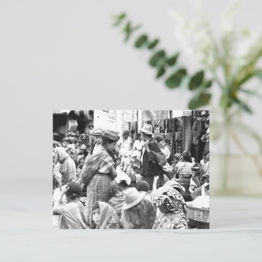 ソロラマーケットグアテマラヴィンテージ写真 ポストカード (スタンド正面)