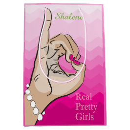 ソロリティライフガーリーイラストレーション ミディアムペーパーバッグ