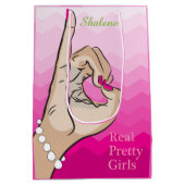 ソロリティライフガーリーイラストレーション ミディアムペーパーバッグ (裏面)