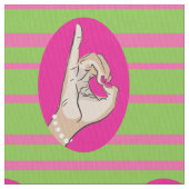 ソロリティ・ライフ・ピンクと緑の生地 ファブリック (クローズアップ)