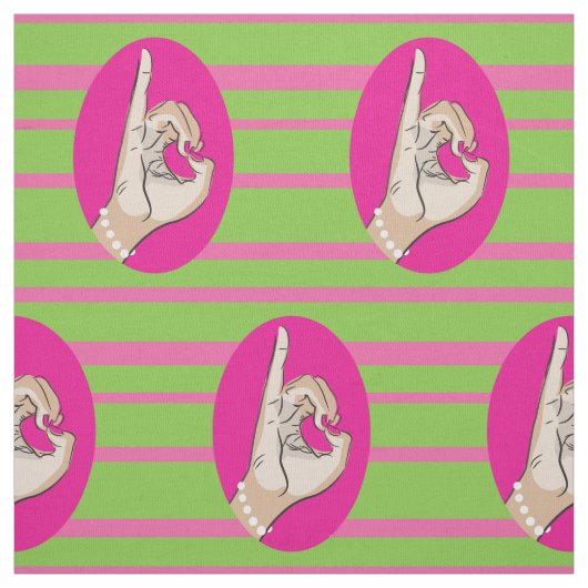 ソロリティ・ライフ・ピンクと緑の生地 ファブリック (見本)