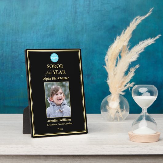 ソロリティ・ロゴ・フォトブラック・金ゴールド フォトプラーク (側面)