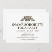 ソロリーカスタムギリシャパーティの招待状トガ 招待状 (正面/裏面)