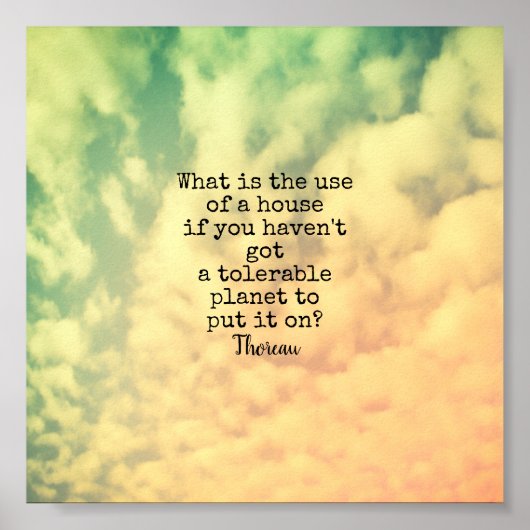 ソロー引用文やる気を起こさせる自然引用 ポスター (正面)