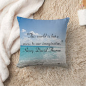 ソロー引用文オンビーチ装飾用クッション クッション (ブランケット)