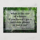 ソロー引用文フォレストランドスケープフォト ポストカード (正面)