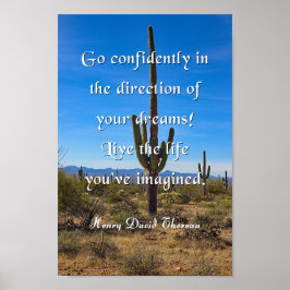 ソロー引用文、自信を持って行く ポスター