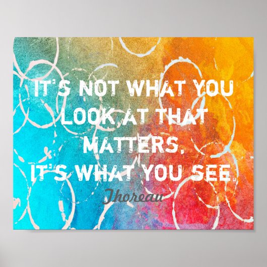 ソロー感動的引用文ポスター抽象芸術アート ポスター (正面)