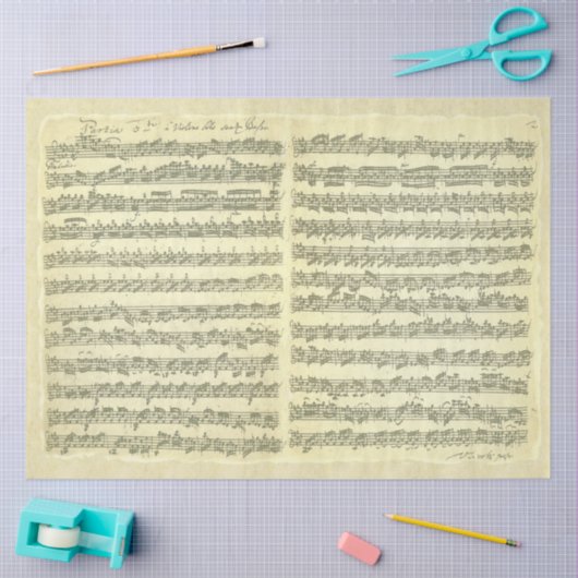 ソロ・ヴァイオリン音楽の原稿のためのバッハのパルティタ 薄葉紙 (クラフト)