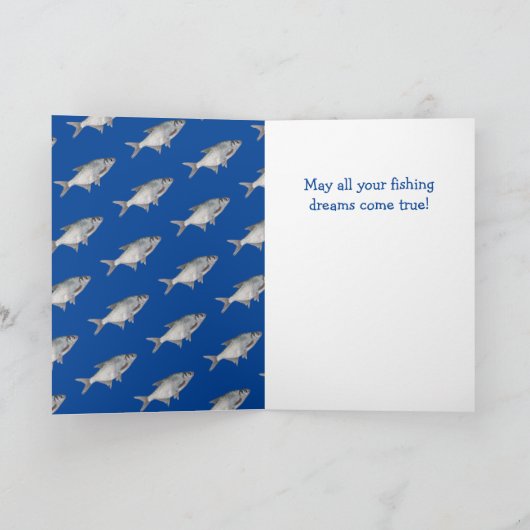 ソンおもしろい魚釣り誕生日 カード (内部)