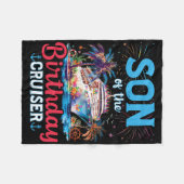 ソンオブ誕生日クルーザーおもしろいクルーズ誕生日 フリースブランケット (正面(横))