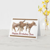 ソンキュートウルフパップス誕生日カード カード (黄色い花)