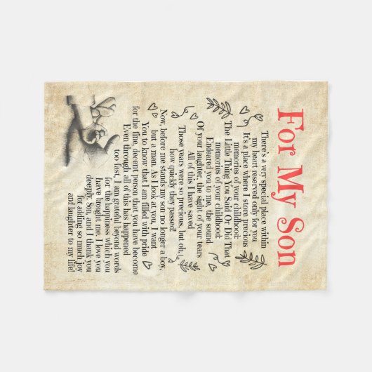 ソンギフト|息子様、ご加入頂きありがとうございます フリースブランケット (正面(横))