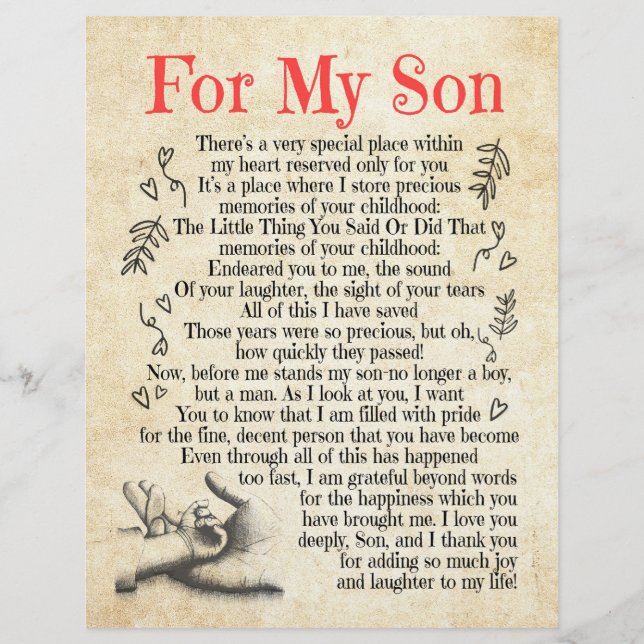 ソンギフト|息子様、ご加入頂きありがとうございます レターヘッド (正面)