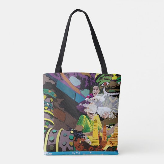 ソンクランタイ文化水スプラッシュ夏フェスティバル トートバッグ (裏面)