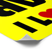 ソンクラーンが大好き！（ハート） / タイ語のスクリプト ポスター (角)