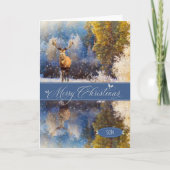 ソンクリスマスウィンターウッドランドディアーのために シーズンカード (正面)