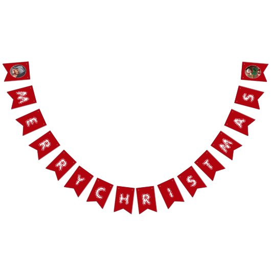 ソンクリスマスパーティー |赤い写真 バンティングフラッグ (全)