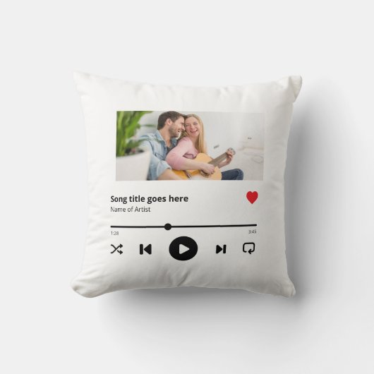 ソングアルバパーソナライズされたムフォトミュージックラバー クッション (正面)