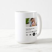 ソングアルバパーソナライズされたムフォトミュージックラバー コーヒーマグカップ (正面右)