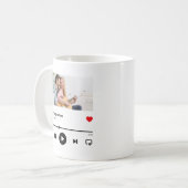 ソングアルバパーソナライズされたムフォトミュージックラバー コーヒーマグカップ (正面左)