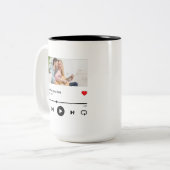 ソングアルバパーソナライズされたムフォトミュージックラバー ツートーンマグカップ (正面左)