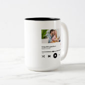 ソングアルバパーソナライズされたムフォトミュージックラバー ツートーンマグカップ (正面右)