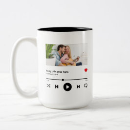 ソングアルバパーソナライズされたムフォトミュージックラバー ツートーンマグカップ