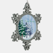 ソングオブスノーマウンテンピュータースノーフレークオーナメント スノーフレークピューターオーナメント (左)