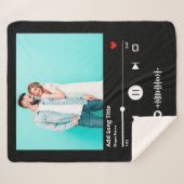 ソングコーパーソナライズされたドスキャン可能なミュージックカップル シェルパブランケット (正面(横))