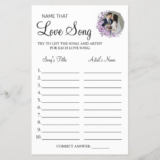 ソングシャワーゲームカードが好きな蘭の名前 チラシ (正面)