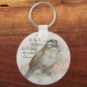 ソングスパロー彼が私の上で見る引用文 キーホルダー (正面)