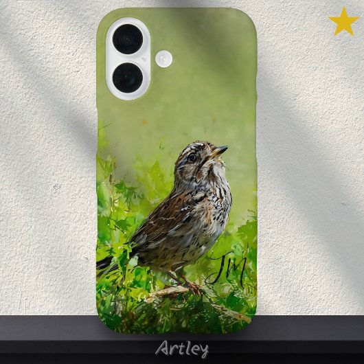 ソングスパロー絵を描鳥の名前をカスタムする Case-Mate iPhoneケース