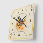 ソングバードオリオールエククレシアテス3 スクエア壁時計 (傾斜)