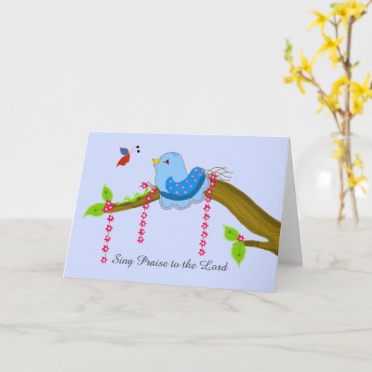 ソングバード勇気付けられる カード (黄色い花)