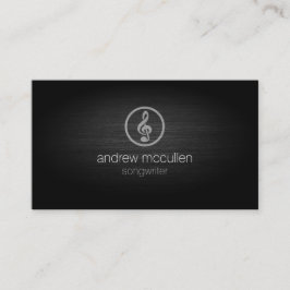 ソングライタートレブルクレフ、 音符記号アイコンつや消しメタル 名刺