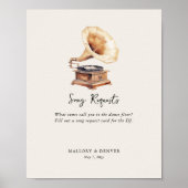 ソングリクエストヴィンテージ蓄音機結婚の ポスター (正面)
