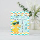 . .ソンコーンを持つサングラスに入ったかわいいアヒル 招待状 (スタンド正面)