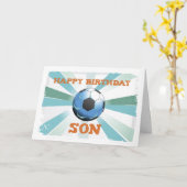 ソンサッカー誕生日ボール付き、オレンジティール（緑がかった色）と カード (黄色い花)