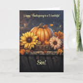 ソンサンクスギビングと秋夕べ離れ付き カード (正面)