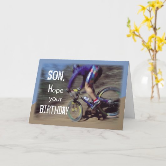 ソンスポーツマウンテンバイク誕生日 カード (黄色い花)