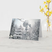 ソンズ1月誕生日風車の冬のシーン カード (黄色い花)