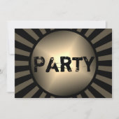 ソンズ10代のバースデーパーティーグランジブラック招待状 招待状 (正面)